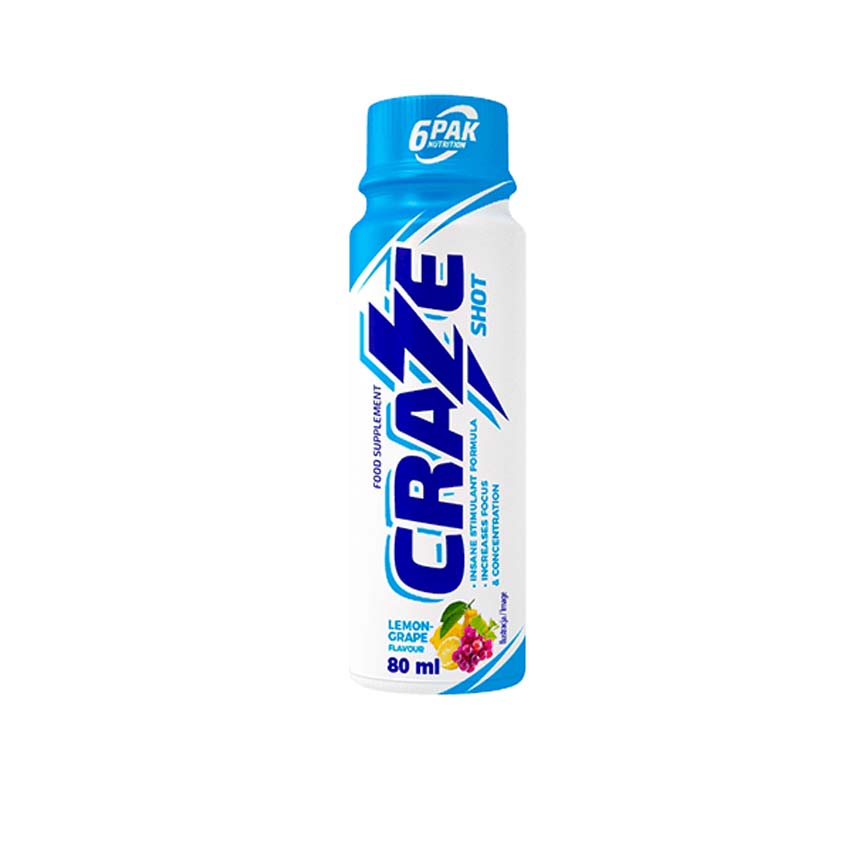 6PAK Craze shot 80 ml lemon grape