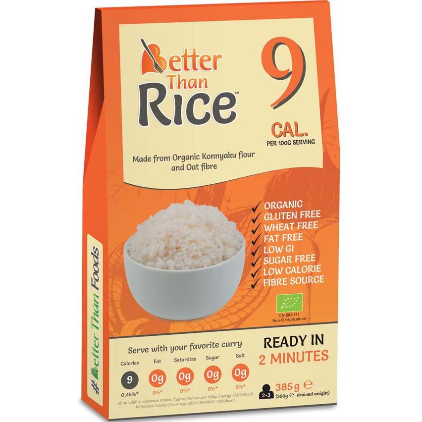 BETTER THAN FOODS Makaron konjac w kształcie ryżu bezglutenowy bio 385g